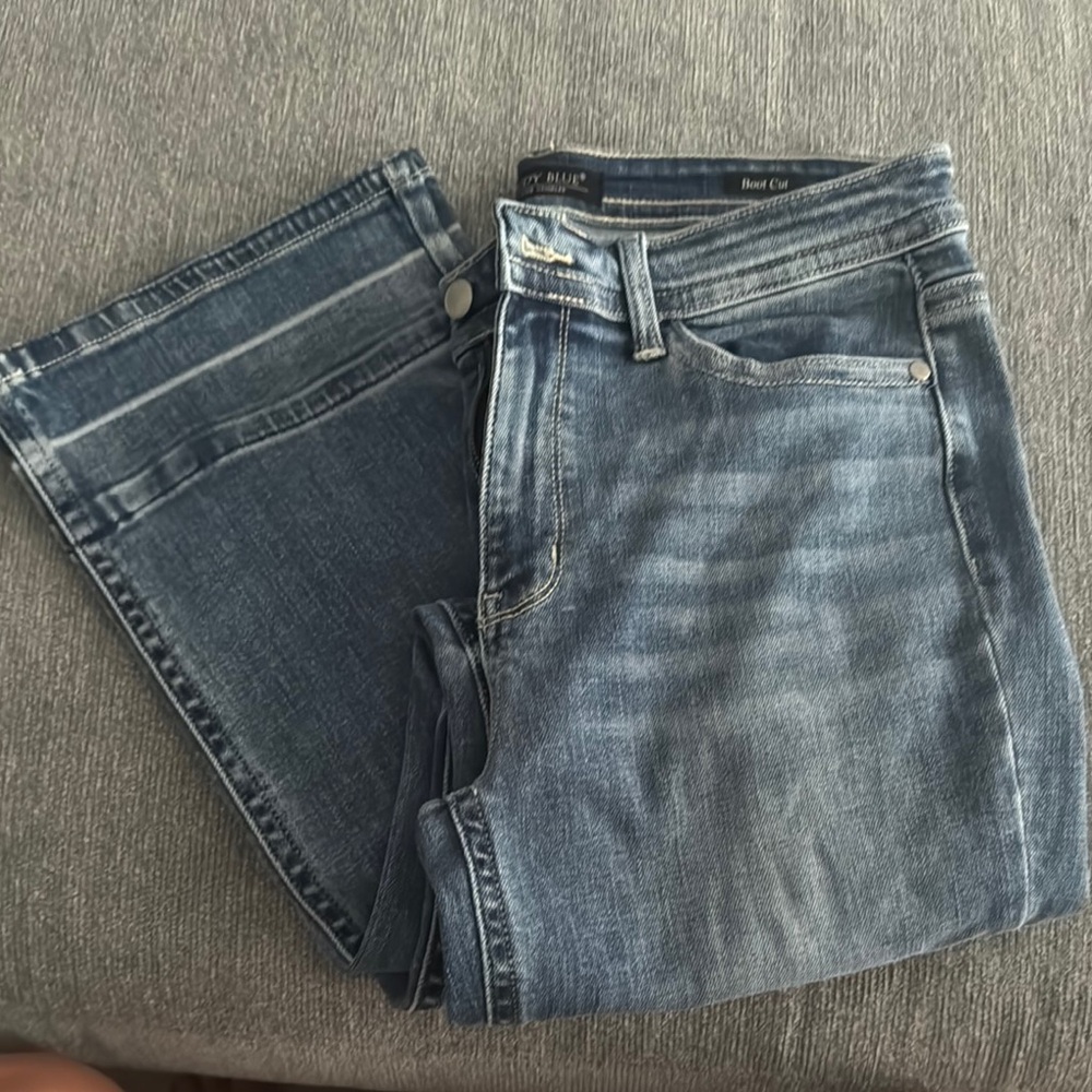 Judy Blue Light and Dark Wash Boot Cut Jeans